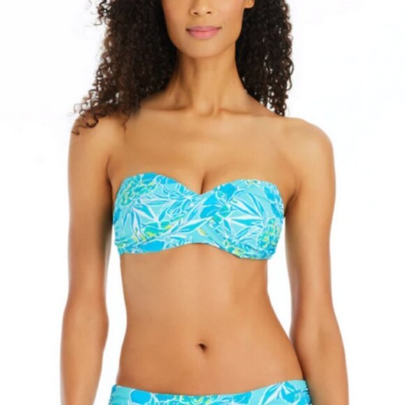 💕BLEU ROD BEATTIE💕 Escape To The Beach Twist Bandeau Bikini Top ~ Lagoon 6 - Picture 4 of 12